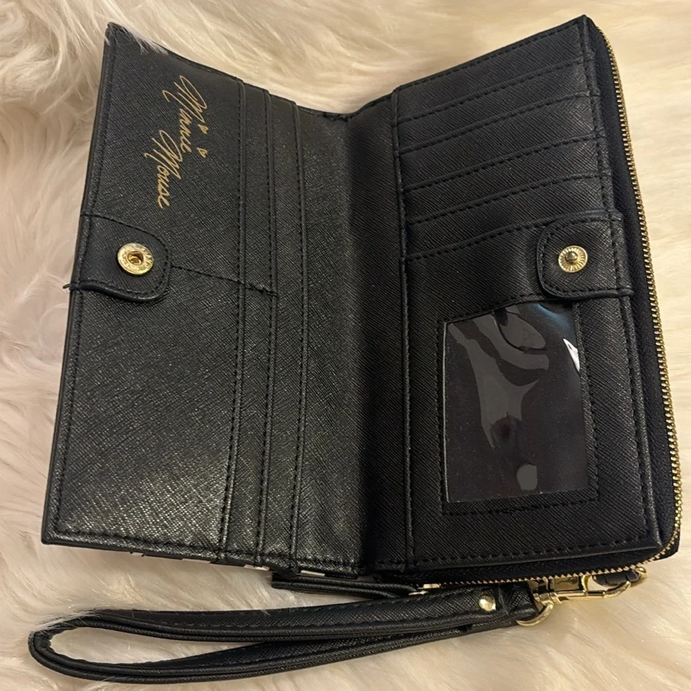 Disney Parks Minnie Mouse Wallet/Wristlet Clutch Zip Around with Wrist Strap
